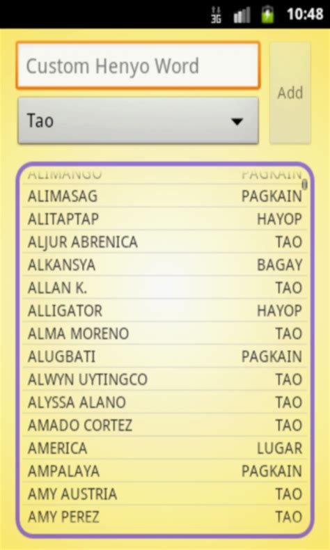 pinoy henyo words bagay|Henyo Word of the day .